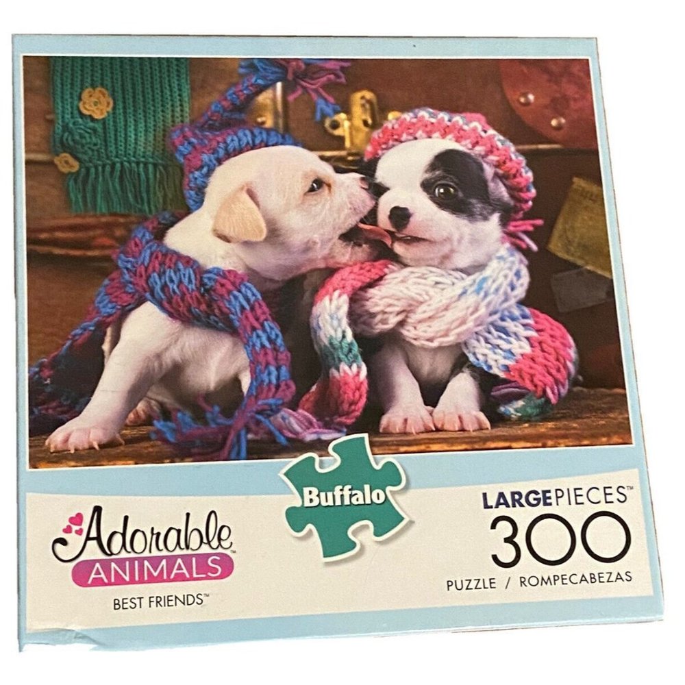 Buffalo Games Lovable Puppies Best Friends 300 Large Piece Jigsaw Puzzle Family